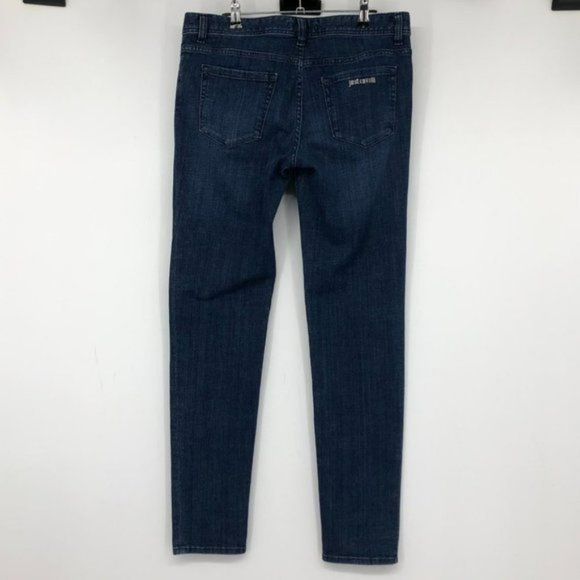 Just Cavalli  Just Luxury   Dark Wash studded skinny jeans chrome bronze beading - Picture 13 of 14
